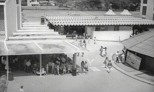 Ariel shot of school